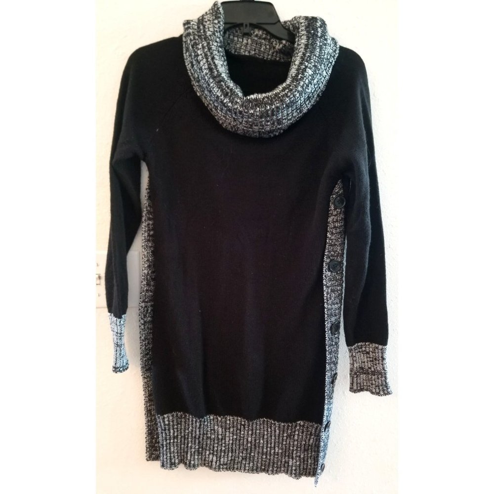 Venus Sweater Dress Black & Gray Womens Size M